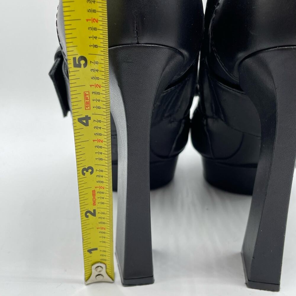 Alexander McQueen Black Leather Block Heel Buckle Ankle Boots Bootie SZ 36.5 6.5 - Picture 9 of 14